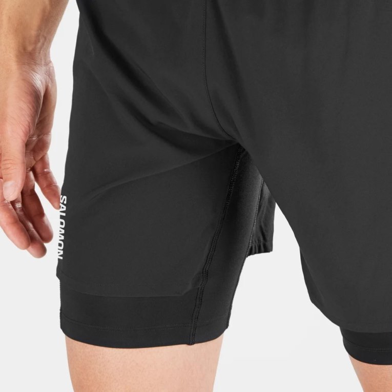 Bermudas Salomon Cross Twinskin Hombre Negros | MX GTNQ308